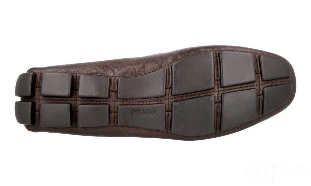Мокасины лоферы PRADA Saffiano 2DD151 НОВЫЕ кофейного цвета