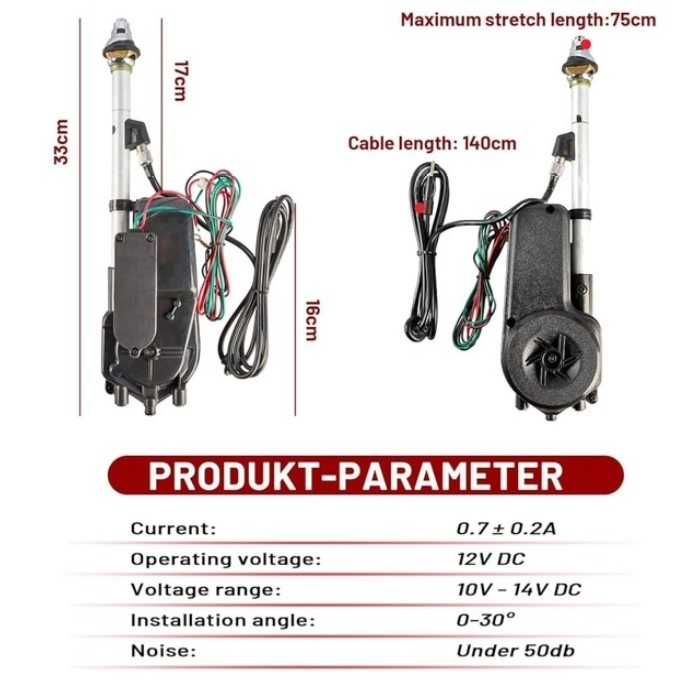 Автоматична автомобилна антена Automat– AM/FM, 12V, универсална