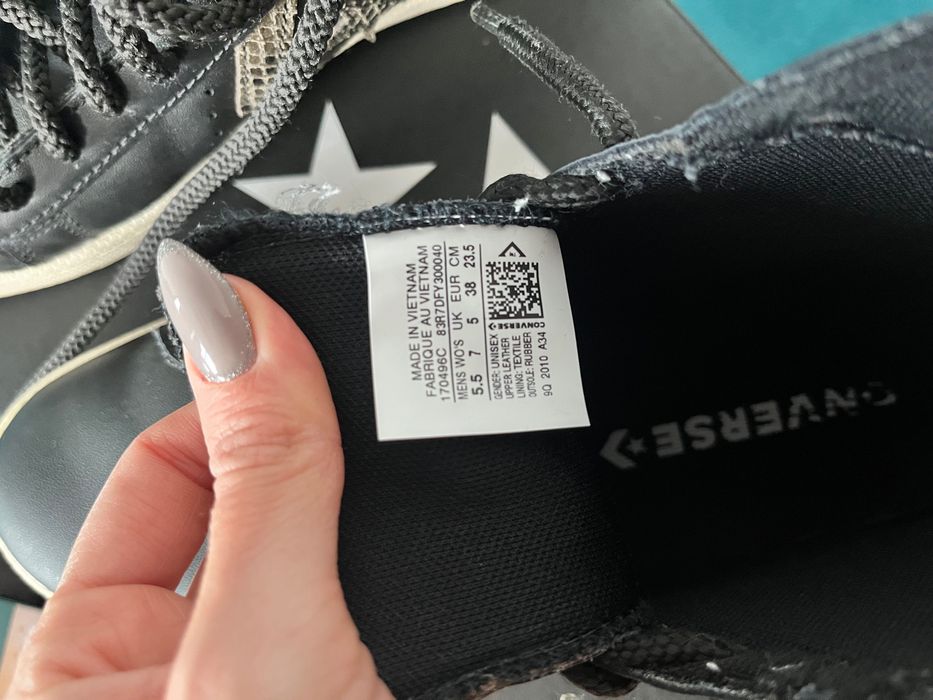 Черни кожени кецове Converse size 38