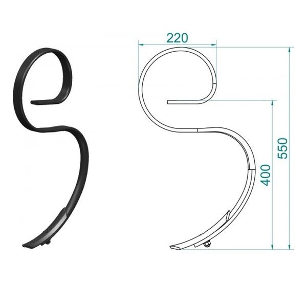 Пружинен държател - вибростойка за култиватор 32х10 к-кт с лапичка