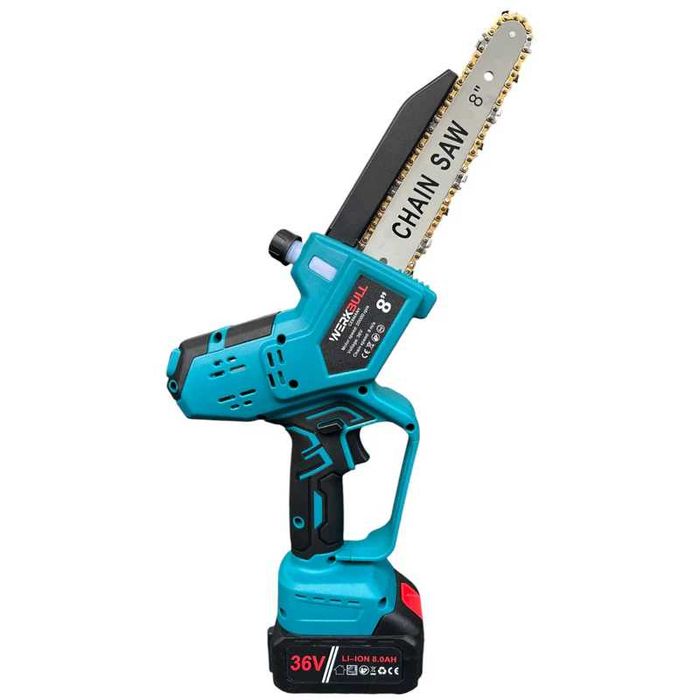 Немски  Акумулаторен WerkBull Трион Резачка с шина 25см  2 бат.36V 8Ah