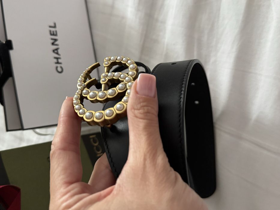 Curea originala Gucci superba cu perle marime 85 full box