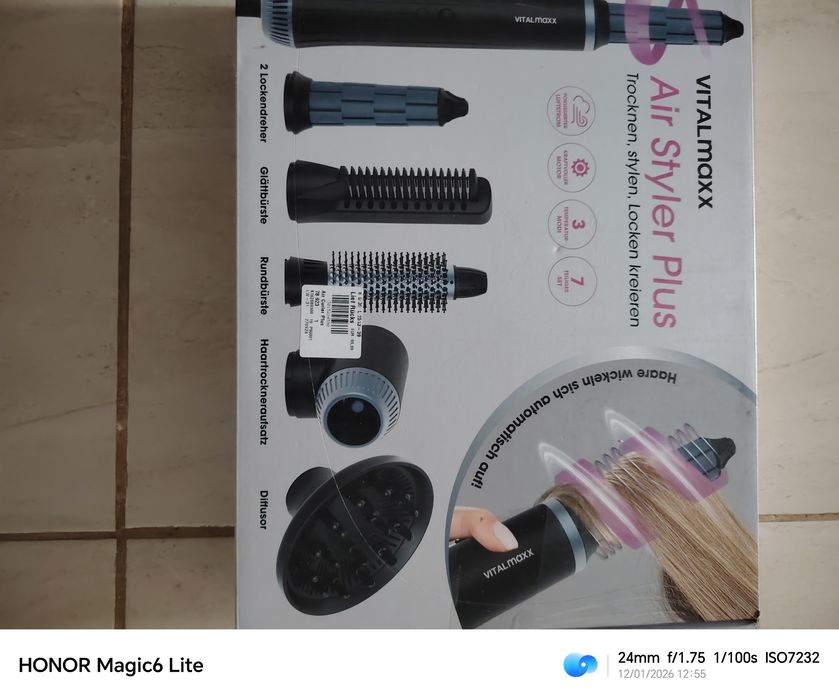 Uscător de păr cu perie și ondulator