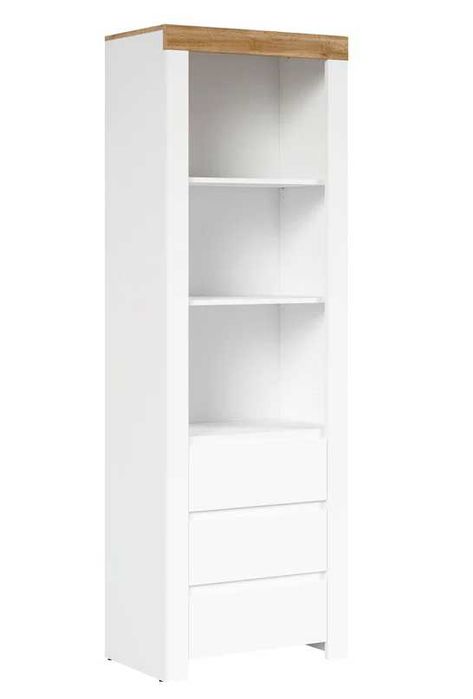 Set Mobila Living Modern - Alb Mat & Stejar