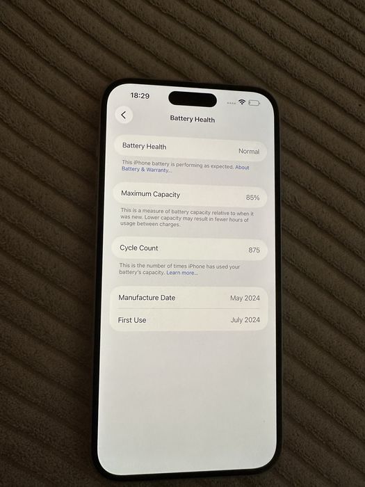 Iphone 15 plus 85% baterie