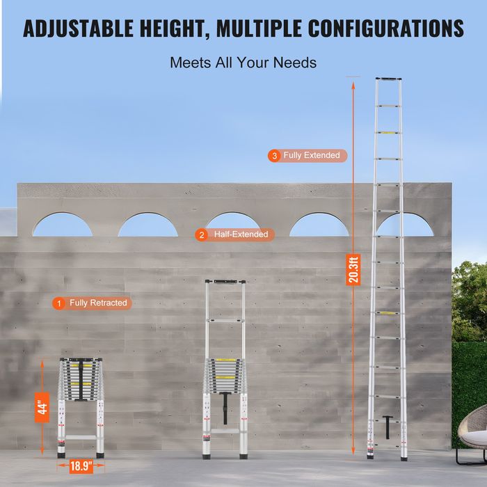 Scara Telescopica Aluminiu 6.18m Rezistenta 190kg Compacta