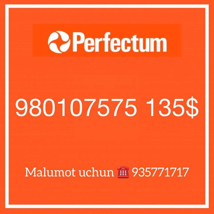 Perfectum Yunusobod eng sara nomer sotiladi