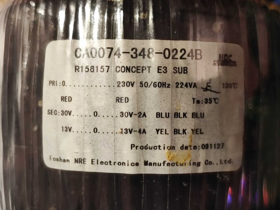 difuzor subwoofer Teufel +/- amplificare și traf toroidal