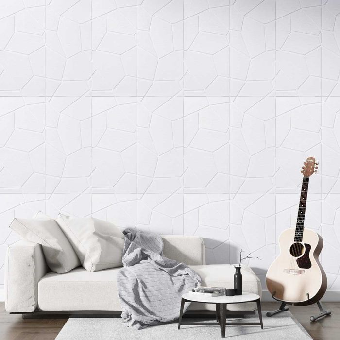 Самозалепващо пано с геометрични форми 5мм в Бяло