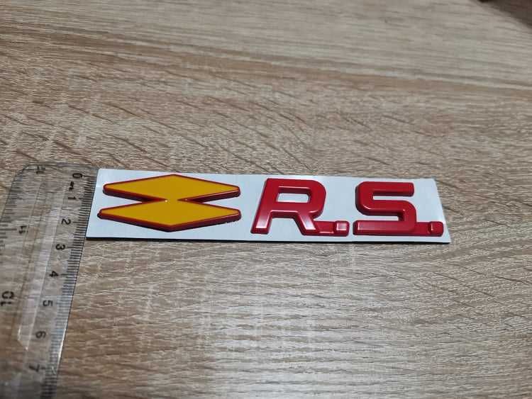 Renault RS Рено Р.С емблема жълто с червено