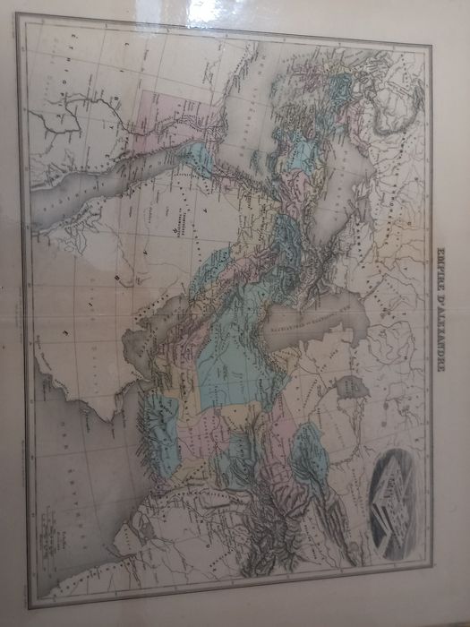 Harta veche atlas cu brosura descriere si farfurie artizanala