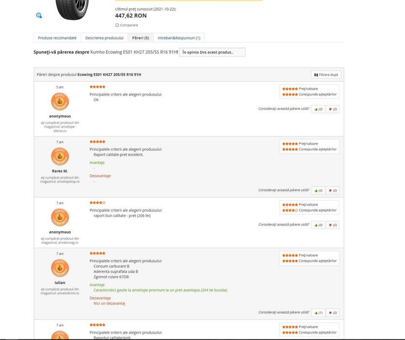 Kumho Ecowing 205/55 R16 91H Vara