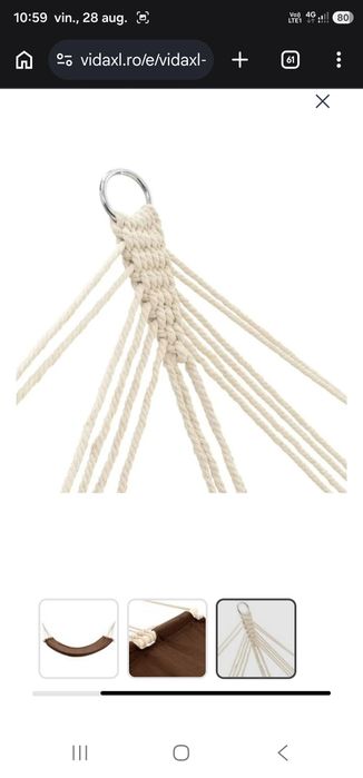 Hamac cu bare, 210 x 150 cm, maro