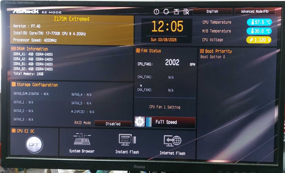 Kit i7 7700K 4.2GHz + ASRock Z170M Extreme4 + Cooler