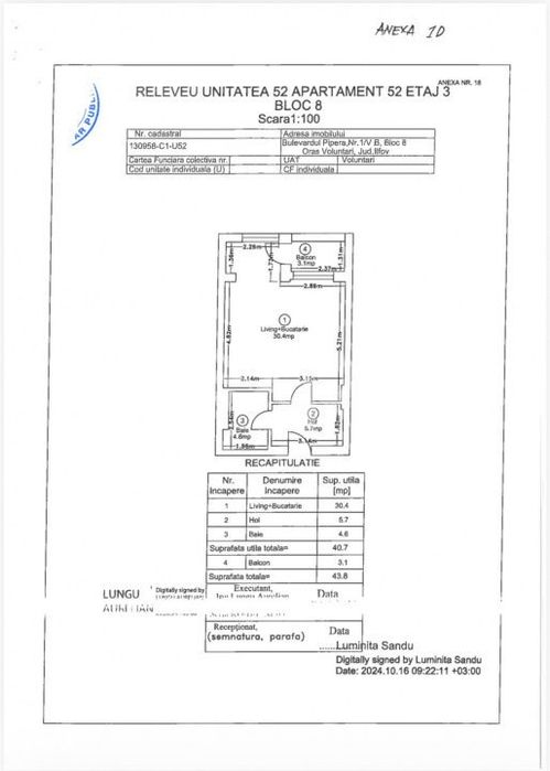 Studio nou Ivory Residence Pipera - Complet mobilat si utilat