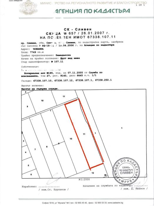 Продавам парцел на главен път Сливен - Ямбол