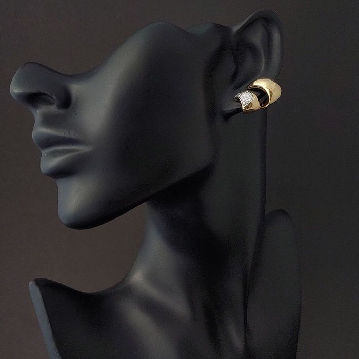 cercei vintage, designer Italia, aur 18k, diamante, certif.