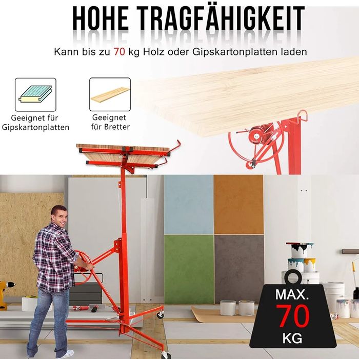Подъемник для листов гипсокартона и панелей Мдф : 3.8м. | 68кг Максима