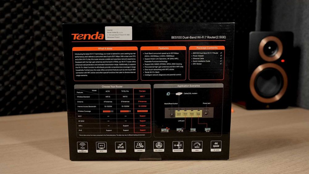 Router Wireless TENDA TE6L PRO Wi-Fi 7 BE5100 4300Mbps Gigabit Wan 2.5 Gbps, 3 LAN, 5 antene Sigilat garantie