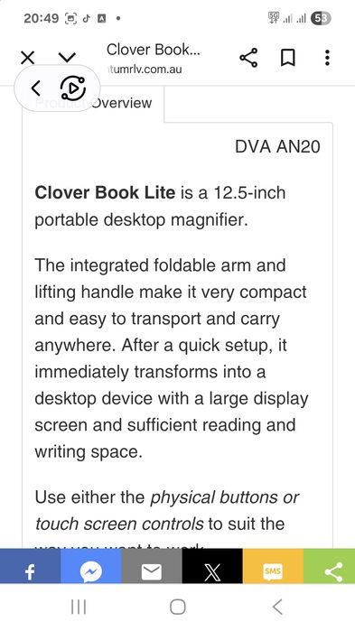 Lupa cu monitor integrat Clover Book Lite 12.5-inch
