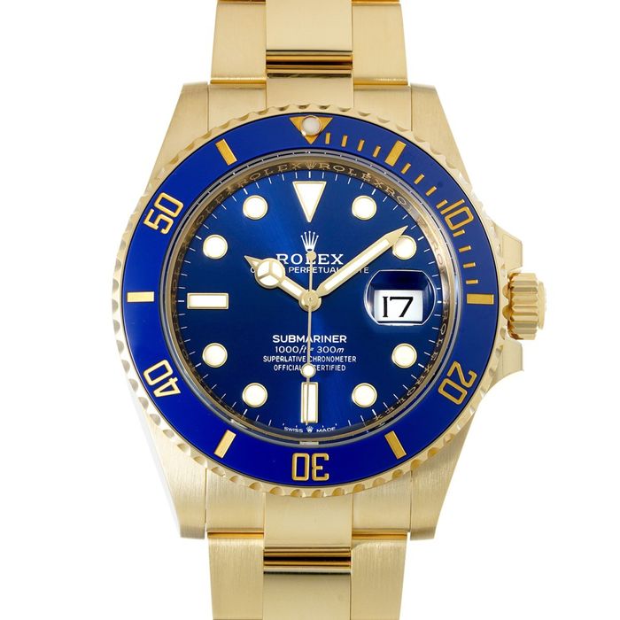 ROLEX Submariner Date Blue 18K Yellow Gold