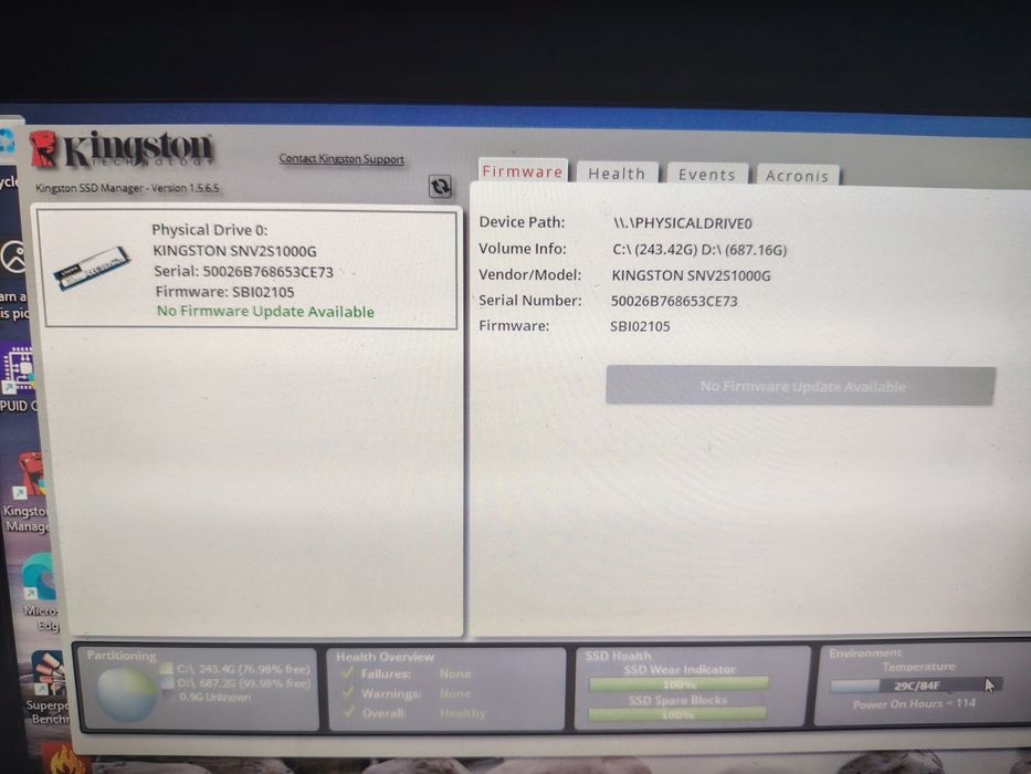 M2 Nvme kingston 1000 gb