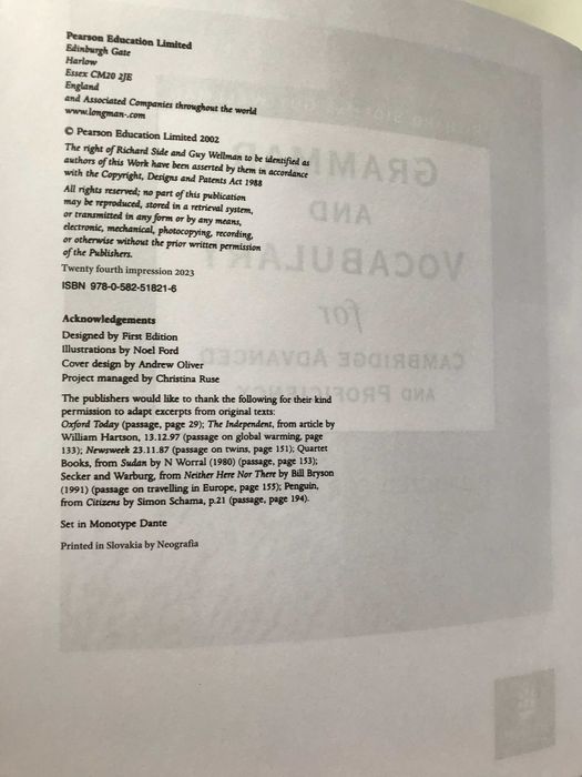 Grammar and Vocabulary for Cambridge Advanced and Proficiency