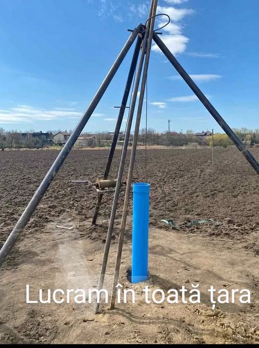 Foraje puțuri, prelungire fântâni,denisipări,curățare fântâni