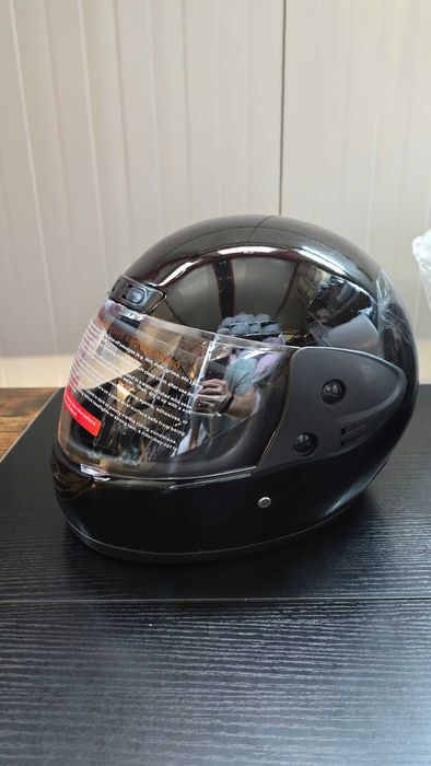 Casca Moto/Scuter/ATV, viziera detasabila, marime universala, Negru Lucios