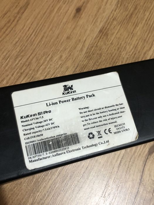 Baterie pentru kukirin s1 pro 36v 7,5ah, cititi descrierea