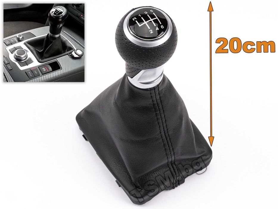 Кожена Топка Скоростен Лост с маншон за AUDI A6 C6 4F АУДИ А6 S-Line