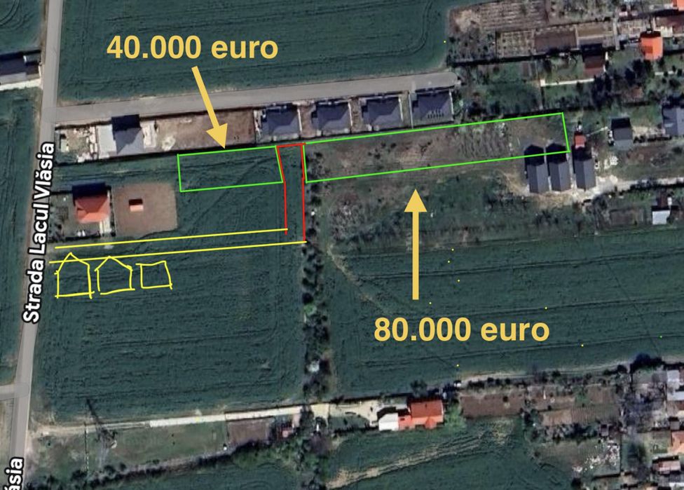 OFERTĂ! 2 parcele 700 mp si 1900 mp - la 100 m de la asfalt- DRUM PRIVAT GRATIS - Balotesti zona Noua - Lacul Vlasia - Lahovari