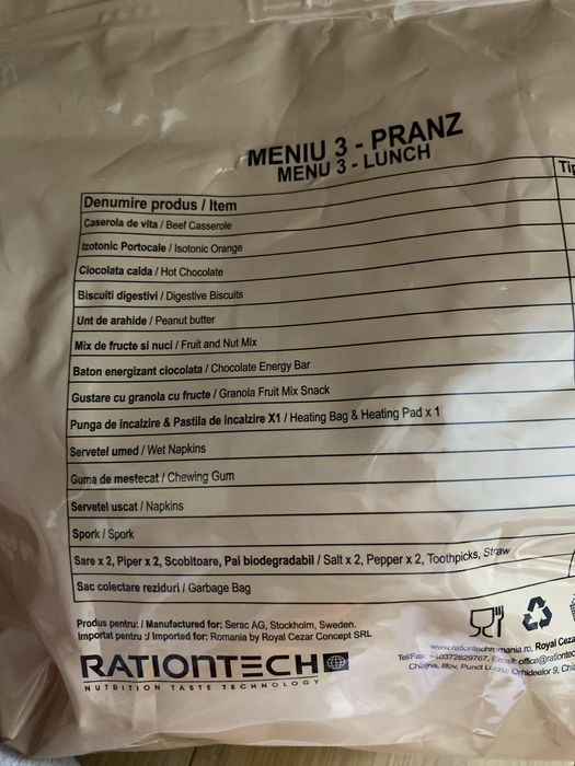 Kit drumetie pranz si cina