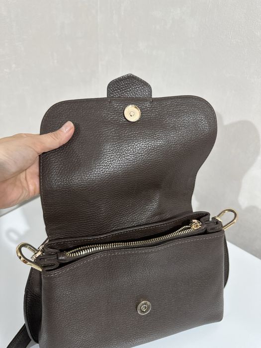 Сумка багет натуральная кожа