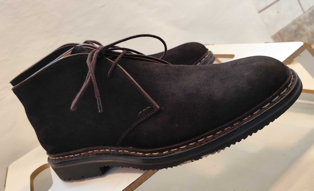 Ghete lace up 43.5 44 de lux HESCHUNG lucrate manual piele superioara