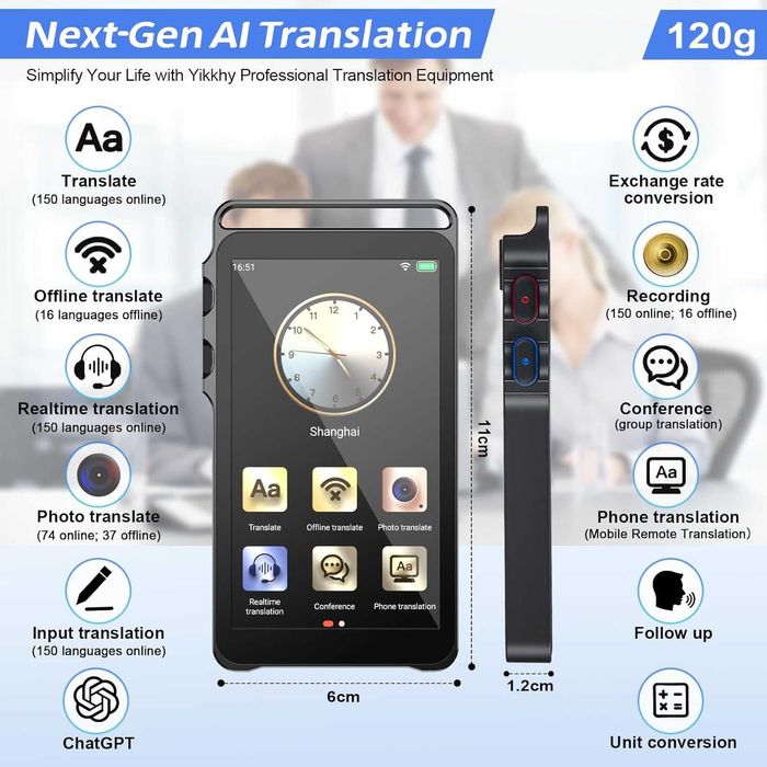 Гласов преводач без интернет, Ki преводач на 150 езика, в реално време