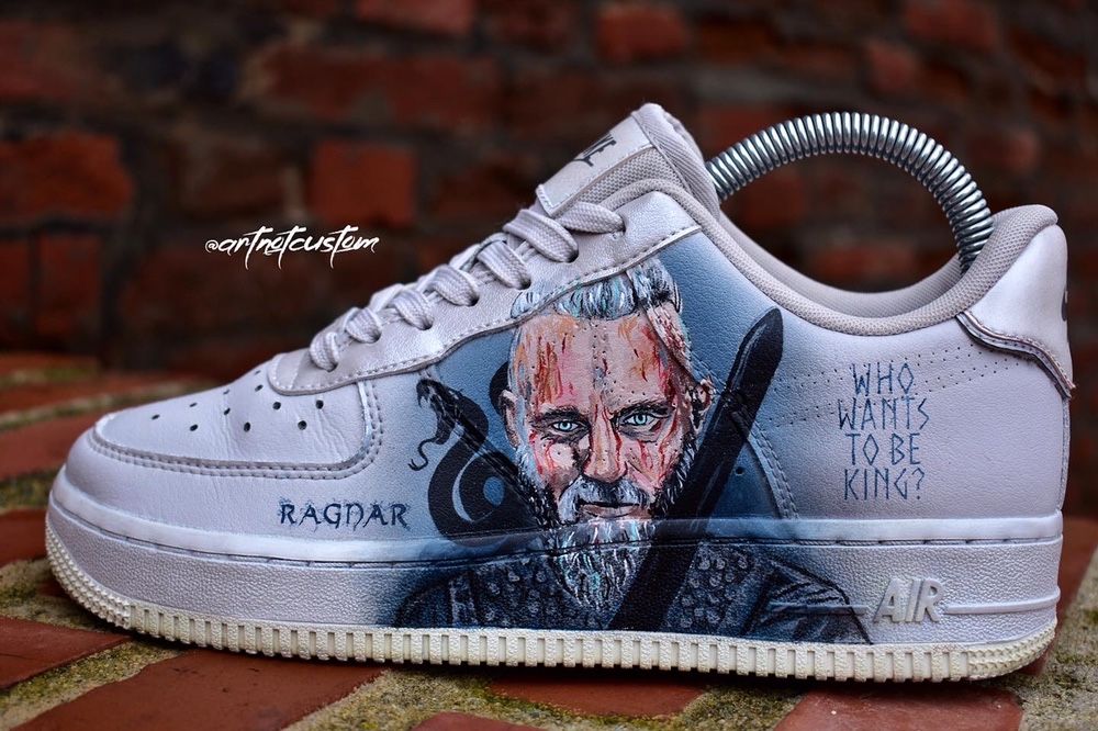 AF1 custom shoes, Nike Air Force 1, personalizare sneakersi, Vikings