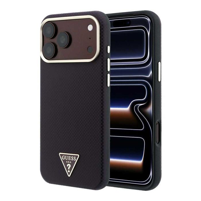 GUESS Калъф Кейс Magsafe за iPhone 18 Pro 17 Pro iPhone 18 Pro Max 17 Pro Max / Burgundy Kevlar / Оригинал /