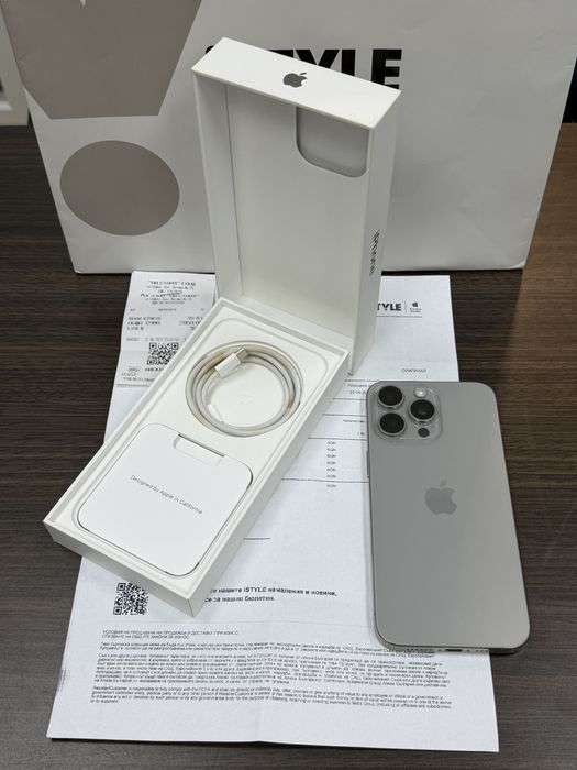 ***256GB iPhone 15 Pro MAX iStyle до 2025г. Natural Titanium