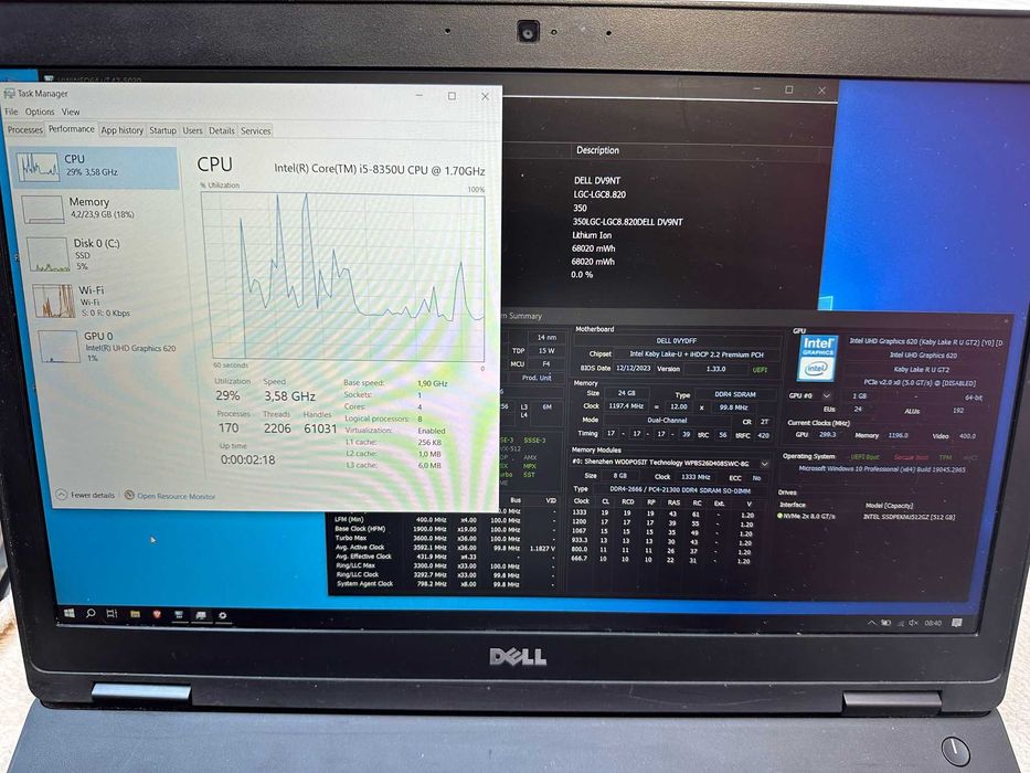 Dell 5590 I7 sau I5  generatia 8 16GB Ram Ssd 500 gb baterie noua