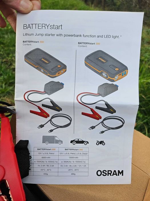 Стартерно зарядно за акумулатор, Джъмп Стартер OSRAM BATTERYstart 200