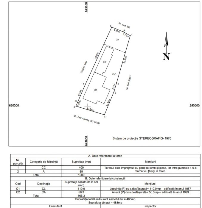 Casă cu teren 488 mp, str. Petru Rareș – Hârlău