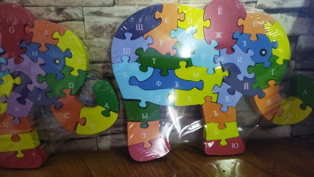 Пазл деревянный слон. НОВЫЙ. 2штуки.