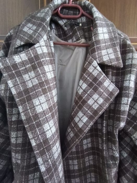 Пальто халат в клетку