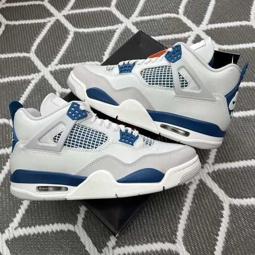 Sneakers Jordan4 Military Blue cu eticheta (nu Nike, Gucci, Adidas, Balenciaga)