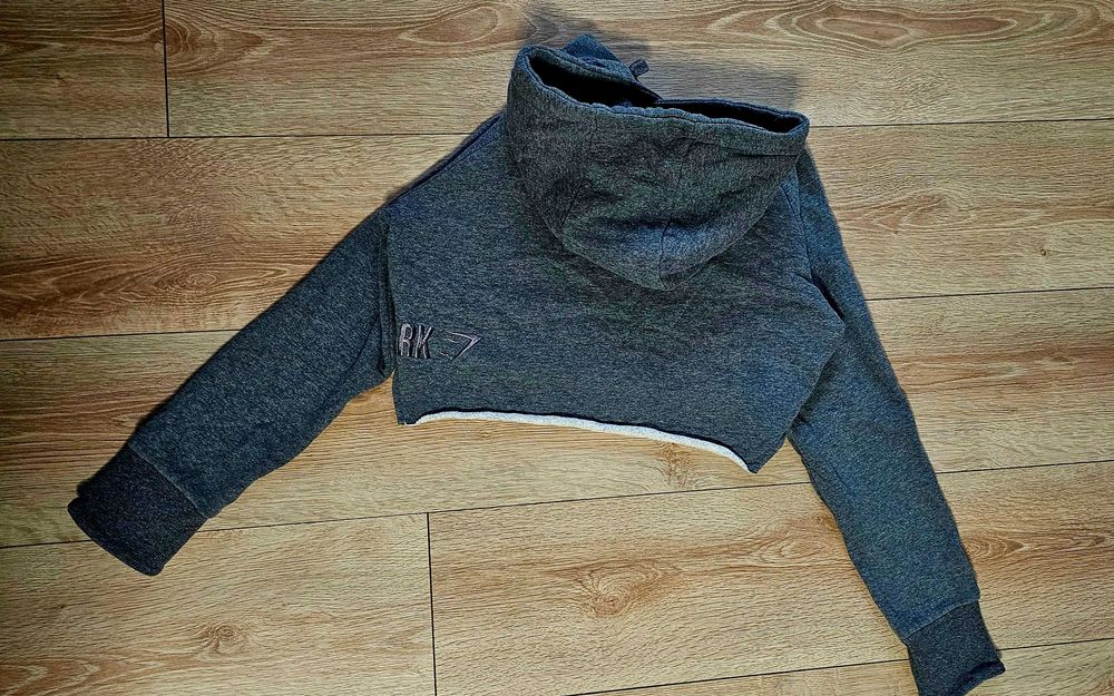 Gymshark Cropped Hoodie Grey / Hanorac Scurt Gym mărimea S