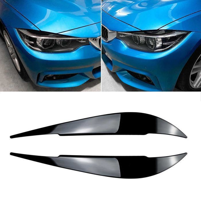 Set Pleoape Faruri BMW Seria 4 F32 F33 F36 2014-2020, Negru Lucios