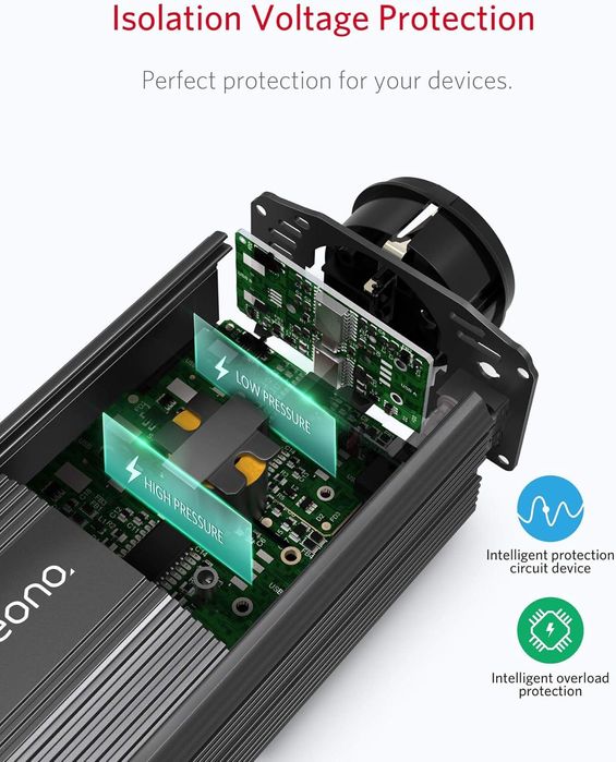 Invertor de tensiune Eono 12 V 230 V,300 W,sigilat