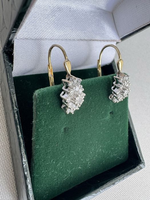 Cercei din aur 14 k si diamante