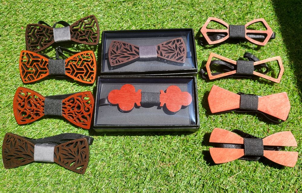 Дървена папионка аксесоар за мъж дете - 11 модела с подаръчна кутия